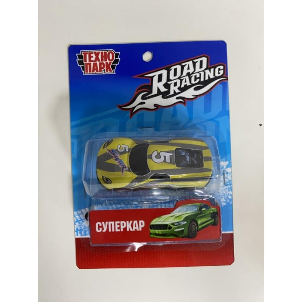 Machine en métal ROAD RACING SUISSE 7 cm, inertie, dans un assortiment, blister. Parc technologique en cor.2*240шт