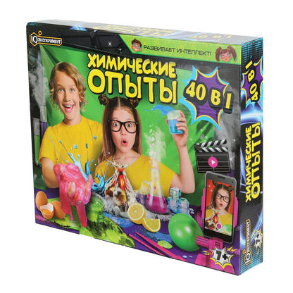 Набор опытов химия, 40-в-1 IQ Experiment в кор.8шт