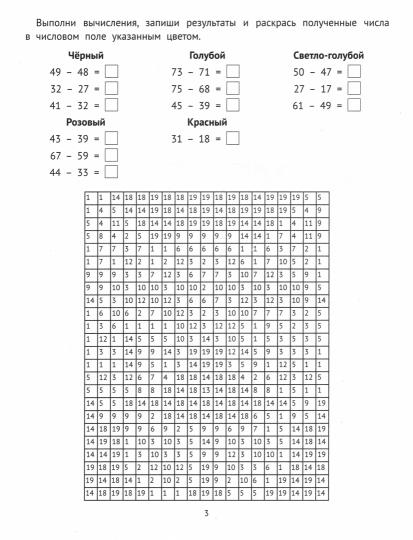 Математические раскраски: сложение и вычитание в пределах 100