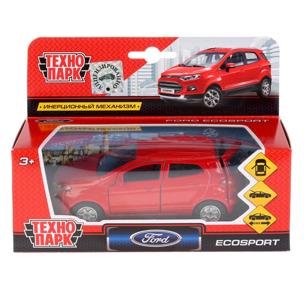 Машина металл FORD Ecosport красный 12см, открыватель. двери, инерц. в кор. Технопарк в кор.2*24шт