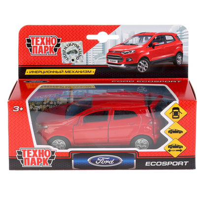 Машина металл FORD Ecosport красный 12см, открыватель. двери, инерц. в кор. Технопарк в кор.2*24шт