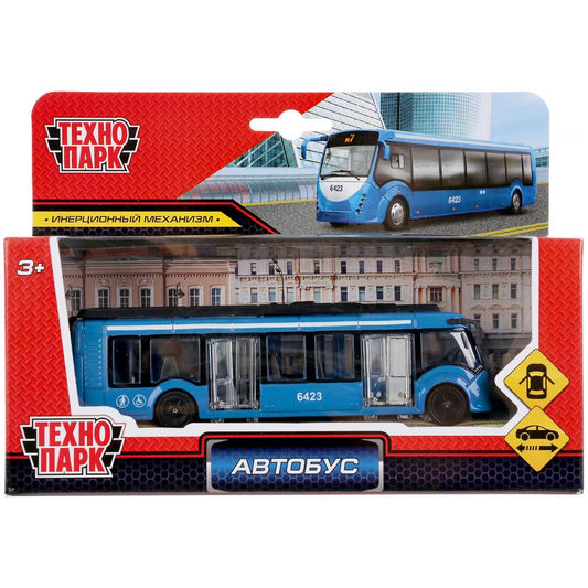 SB-19-30-BU-WB 302680 Машина металл АВТОБУС новый, 15 см, двери, инерц., кор. Технопарк в кор.2*24шт