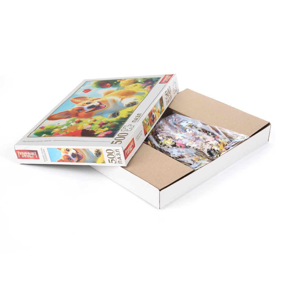 Бегущий корги. Пазлы в коробке 500 détails. 225х320х40 mm. Умные игры в кор.10шт