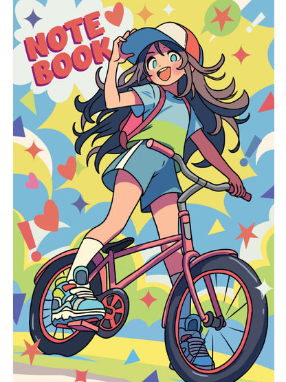 MyArt. БЛОКНОТ в линию Аниме Notebook. На велосипеде