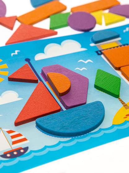 Jouets en bois pour bébé, 18 cartes, 35 pièces