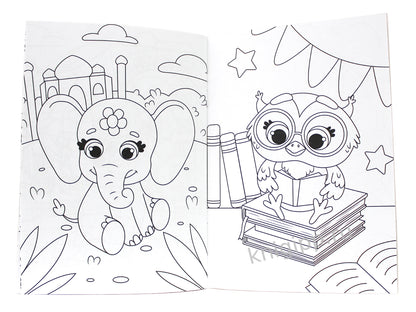 МОЯ РАСКРАСКА А4 чёрная. МАЛЫШИ-ЗВЕРЯТА