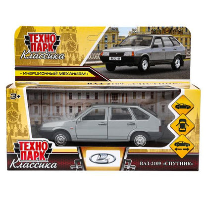 Machine en métal vaz-2109 "СПУТНИК" 12 cm, double, bagage, инер, серебряный, кор. Parc technologique dans le cor.2*36шт