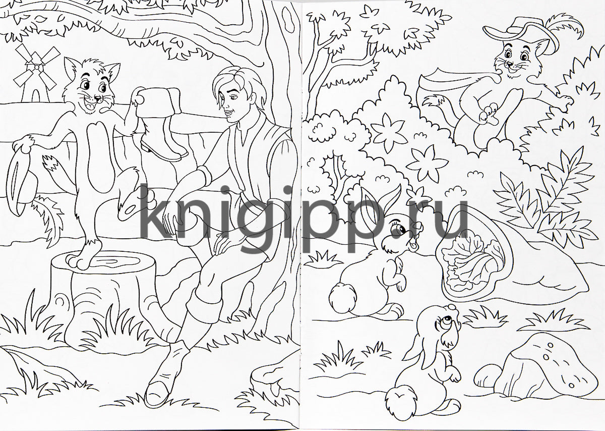 РАСКРАСКА А5 эконом. КОТ В САПОГАХ