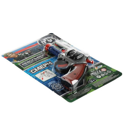 Револьвер для стрельбы пистонами 8 зарядов, блист.14,5*23*3см ИГРАЕМ ВМЕСТЕ в кор.2*144шт