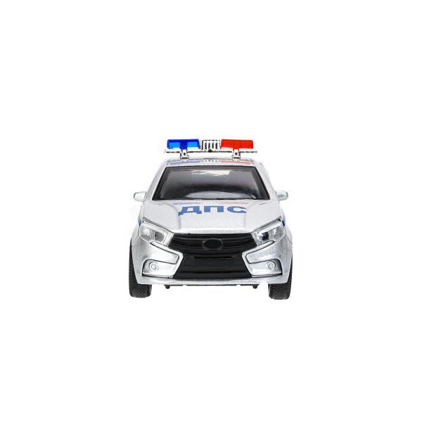 Машина металл свет-звук LADA vesta ПОЛИЦИЯ 11,5 см, двер, багаж, кор. Технопарк в кор.2*36шт