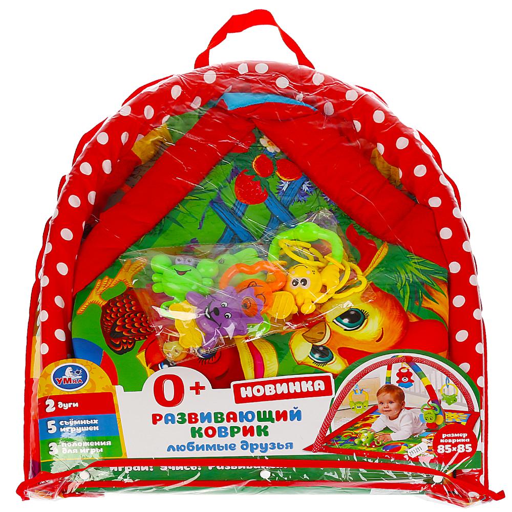 Детский игровой коврик любимые друзья с мягкими игрушками на подвеске в кор. Умка в кор.12шт