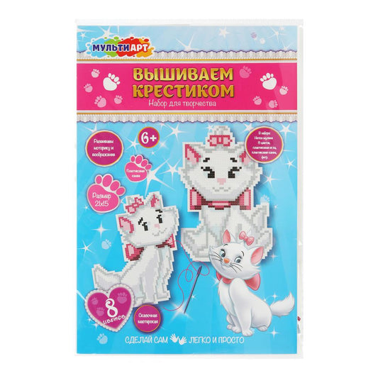 Вышивка на пластиковой канве кошечка мари MultiArt в кор.100шт