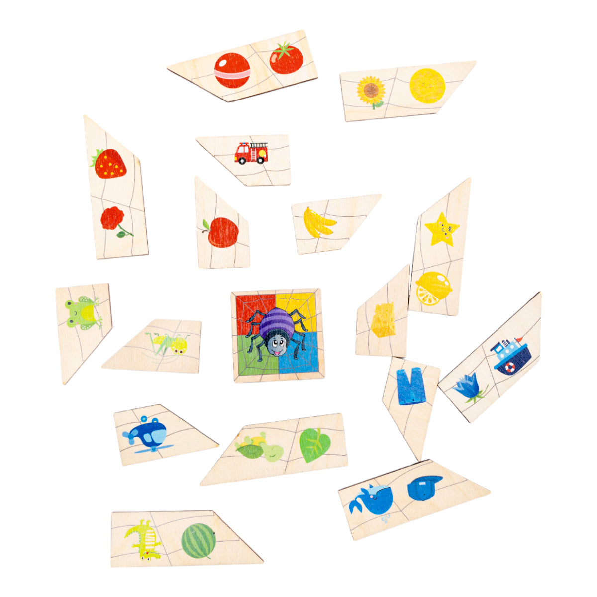 Пазлы из дерева "Паучок" Цвета