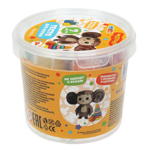 Multiart тесто для лепки Чебурашка 7 цв. 30 гр МУЛЬТИ АРТ в кор.24шт