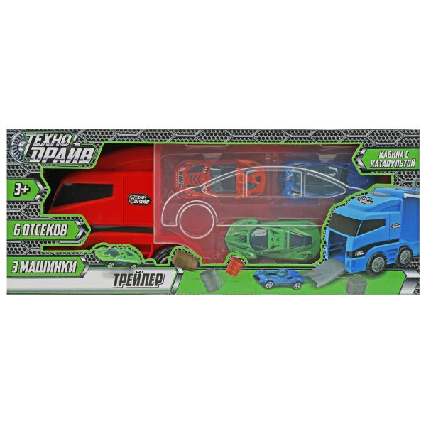 Tracteur avec catapulte, 3 machines, cor.29,8*12*8,3 cm, ТЕХНОДРАЙВ dans cor.2*36шт