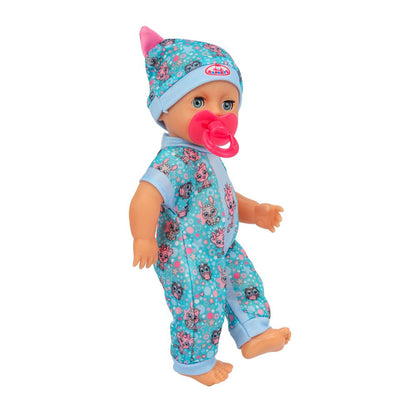 Пупс озвучивает 25см, пьет, пишет, закр. глазки, 4акс, 50 звуков КАРАПУЗ в кор.24шт