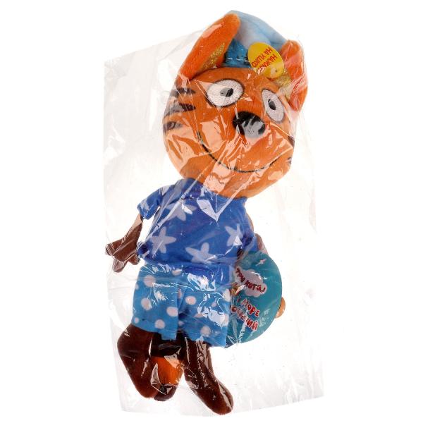 A20157-15 331425 Игрушка мягкая Три Кота Коржик в пляжной одежде 15см, муз. чип, в пак МУЛЬТИ-ПУЛЬТИ