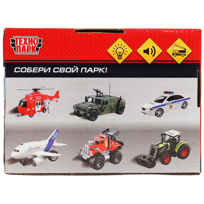 Машина пластик свет-звук ПОЖАРНАЯ МАШИНА 14 см, 3 кнопки, подним. лест., кор Технопарк в кор.2*48шт