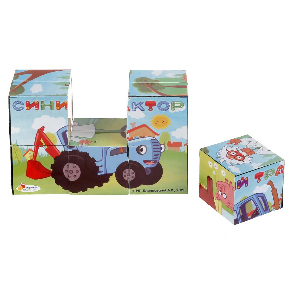 Набор из 6-и кубиков пленка СИНИЙ ТРАКТОР настольные игры ИГРАЕМ ВМЕСТЕ в кор.54наб