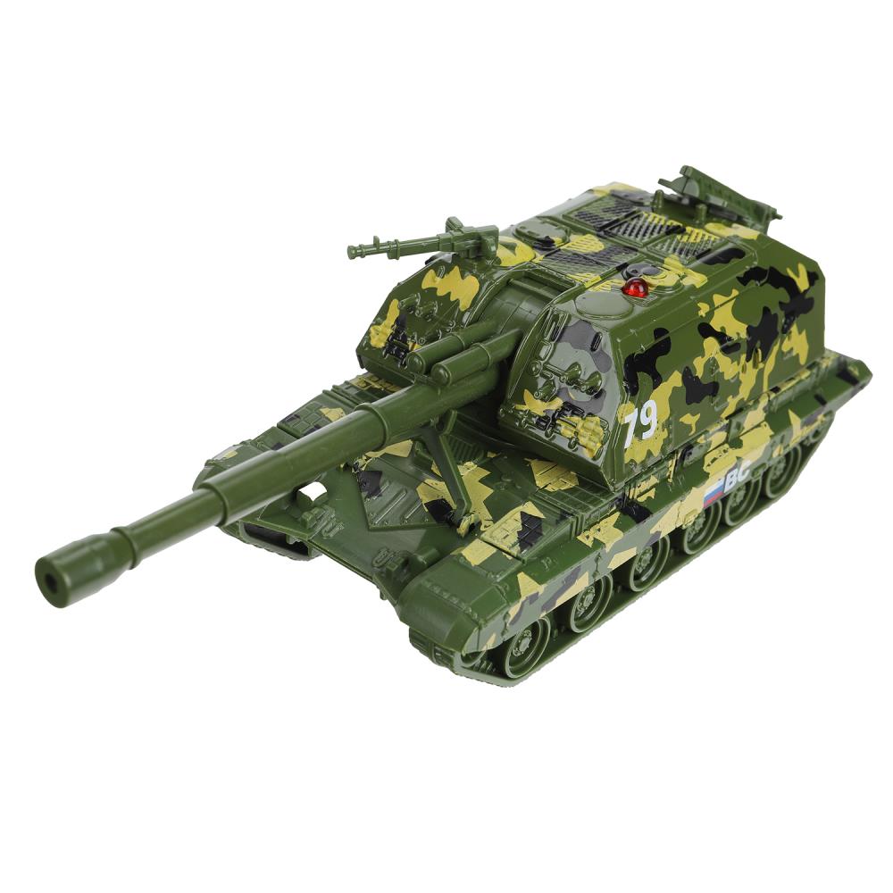 Модель металл МСТА-ГАУБИЦА 12 см, вращается башня, инерция, камуф, кор. Технопарк в кор.2*24шт