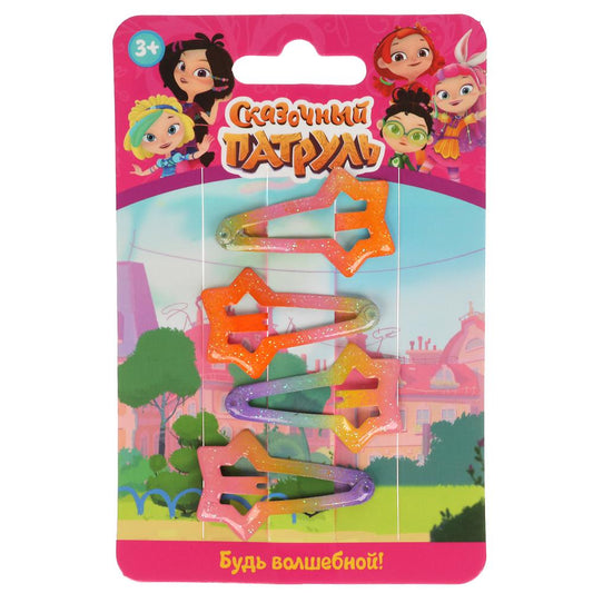 Accessoires pour/devochek СКАЗОЧНЫЙ ПАТРУЛЬ 4 заколки на карт. dans le paquet. МИЛАЯ ЛЕДИ уп-10шт в кор.100уп