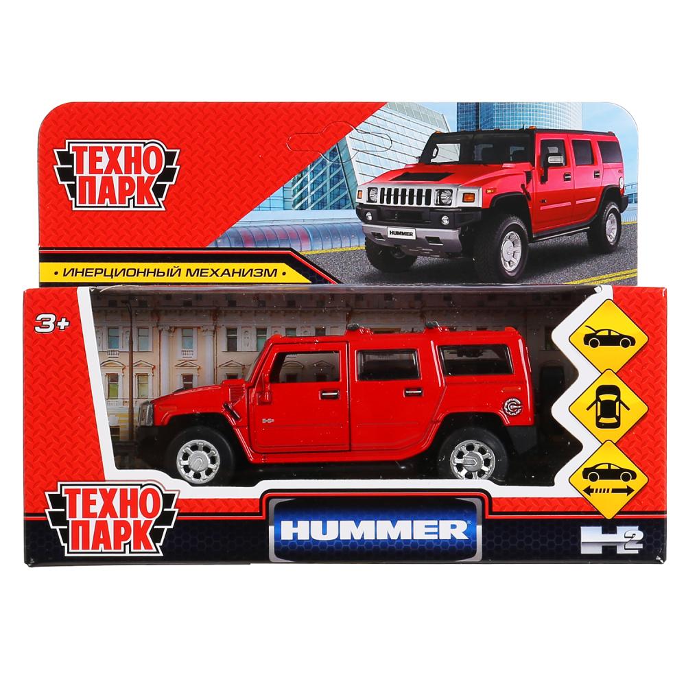 HUM2-12-RD 299812 Машина металл HUMMER "hummer h2", дл12см,откр дв,багаж,инерц,красный,в кор Техно