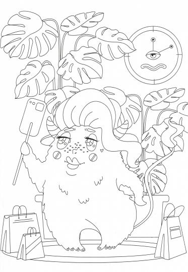 РАСКРАСКА А4 эконом. СТИЛЬНЫЕ МОНСТРЫ