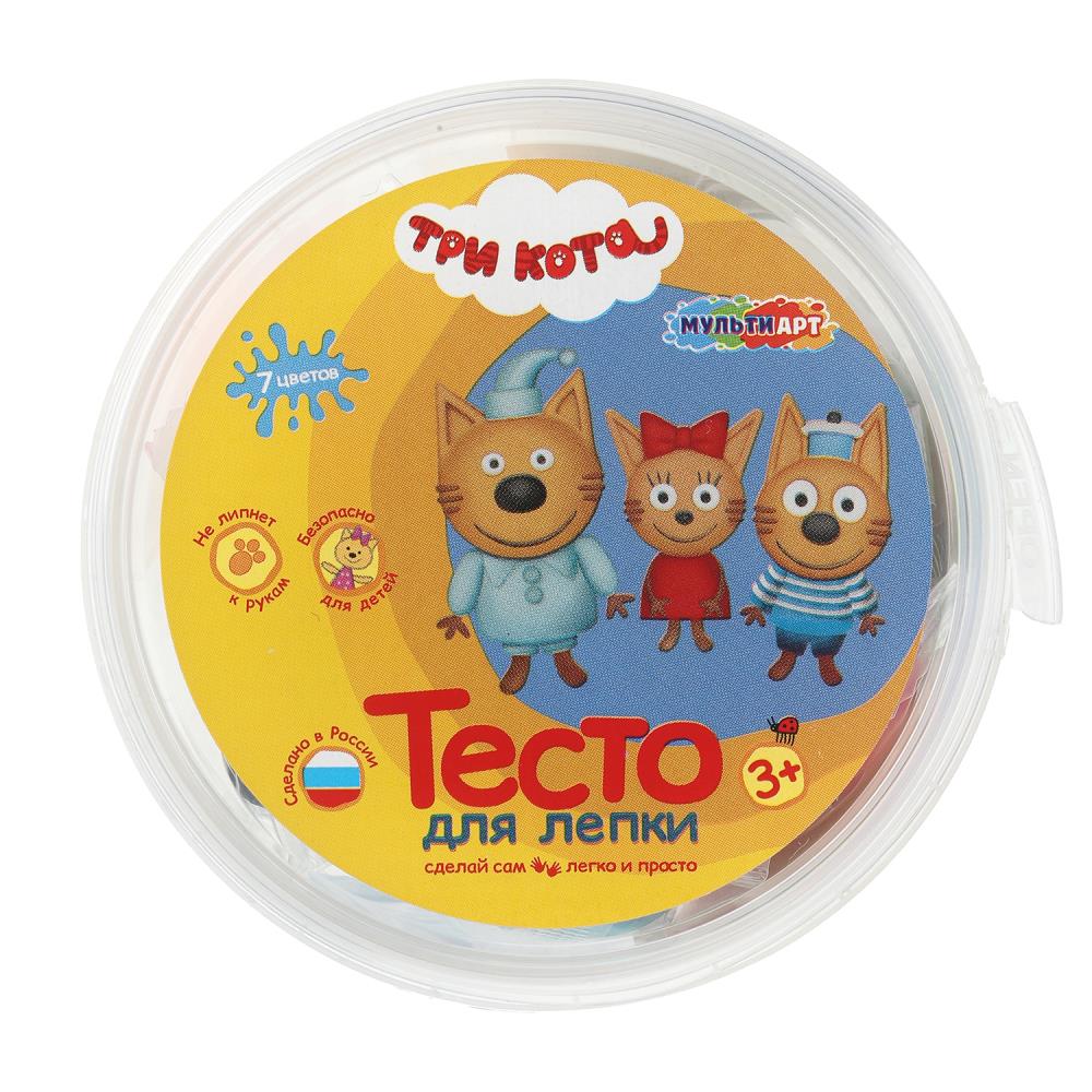 Тесто для лепки в ведре Три Кота 7 цв. 30 гр MultiArt в кор.24шт