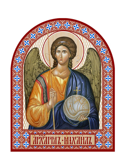 Икона аркой Архангел Михаил (поясной) (на дереве): 95 х 120