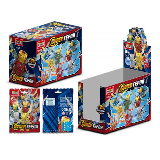 Конструктор фигурки супер герой в пакетах. дисплей Город мастеров уп-24шт в кор.2*20уп