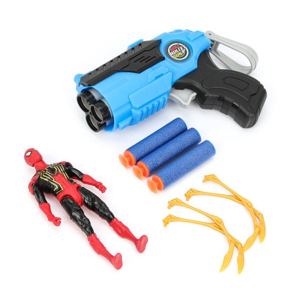 Бластер ЧЕЛОВЕК-ПАУК мягкие пули, фигурка, блист.29*19*4 см - в кор.2*84шт