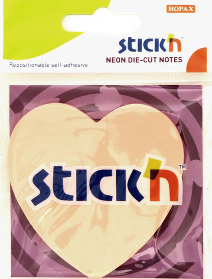 Блок д/зап.самокл.50л,70x70мм,сердце розовый,21448