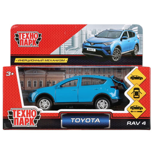 Машина металл "TOYOTA RAV4", длина 12см, открыв. двери, инерц., синий, в кор. Технопарк в кор.2*36шт