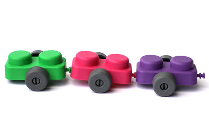 ДК.Конструктор "Мягкие кирпичики plus. Веселый транспорт" 10 детей+колесики арт.04031