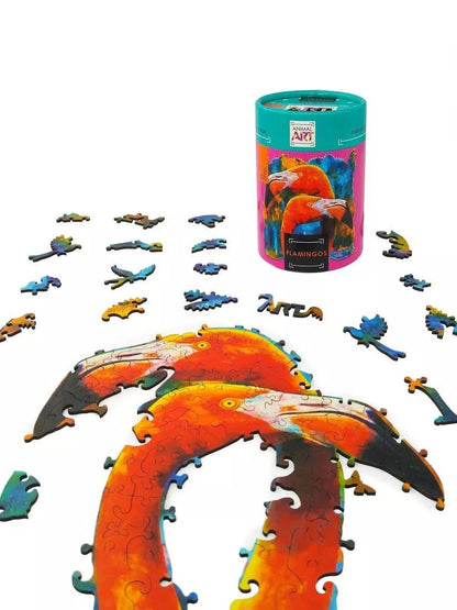 Фигурный деревянный пазл "ANIMAL ART" Фламинго 118 дет. арт.8388 (мрц 690 руб.) /24