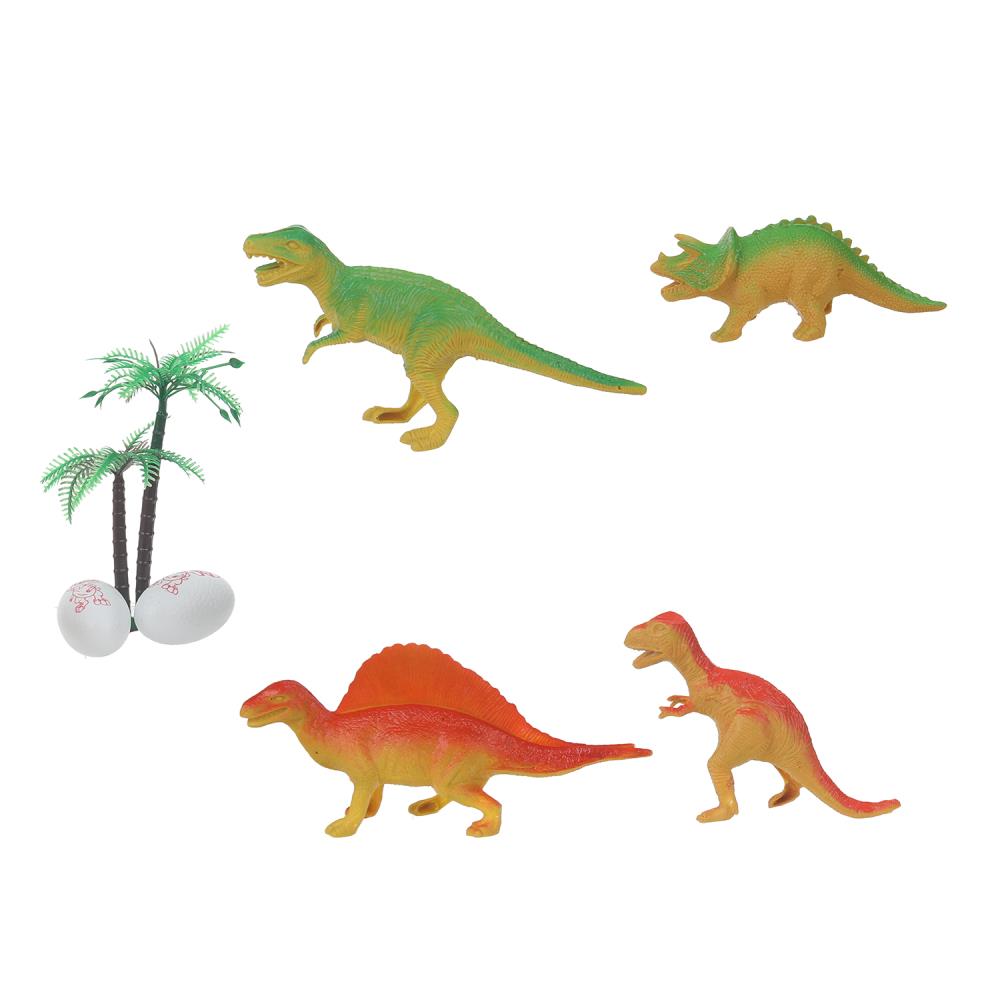 Набор игрушек пластизоль из 4-х динозавров в пакете ИГРАЕМ ВМЕСТЕ в кор.2*192наб