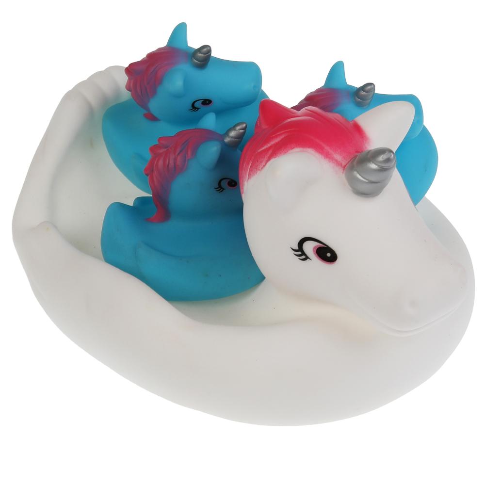 Игрушка для ванны единорог-мыльница ИГРАЕМ ВМЕСТЕ в кор.2*72шт