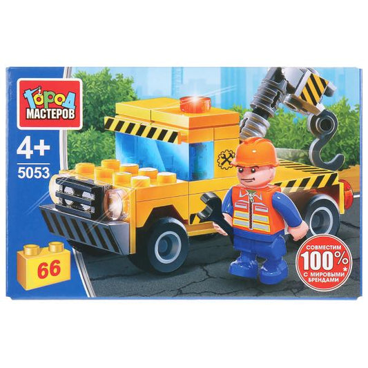 Конструктор "Город мастеров" эвакуатор, 66дет. в русс. кор. в кор.2*40шт