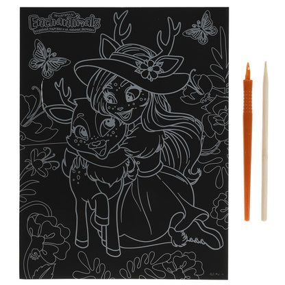 SCRATCHART-SILV-EN1 313946 Набор д/дет творчества ЭНЧЕНТИМАЛС гравюра 18*24 см, серебряная МУЛЬТИ