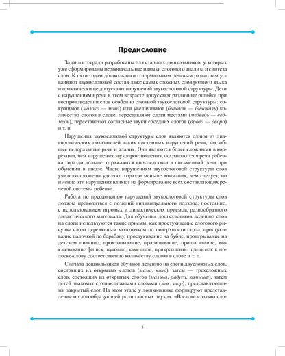Совершенствование навыков слогового анализа и синтеза у старших дошкольников.Рабочая тетрадь. С 5 до 7 лет. ФАОП. ФГОС. (Новый формат)
