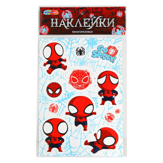 Наклейки бумажные, а5, маленький спайдер МУЛЬТИ АРТ в кор.500шт