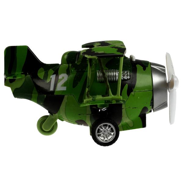 1804C128-R337974 Модель металл свет-звук САМОЛЕТ 11,5 см, подвиж. дет., инерц., кор. Технопарк в кор