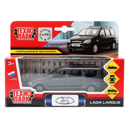 Машина металл LADA LARGUS длина 12 см, двери, багаж, инерц, кор. Технопарк в кор.2*24шт