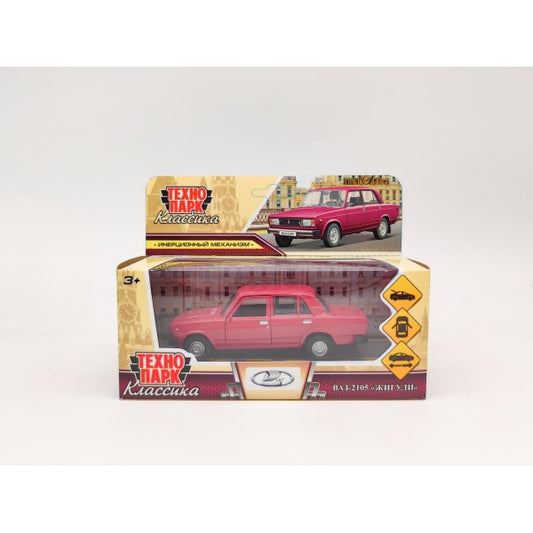 Машина металл LADA ваз-2105 1997 г. 12 см, двери, багажник, инерц., кармен, кор. Технопарк в кор.2*36шт