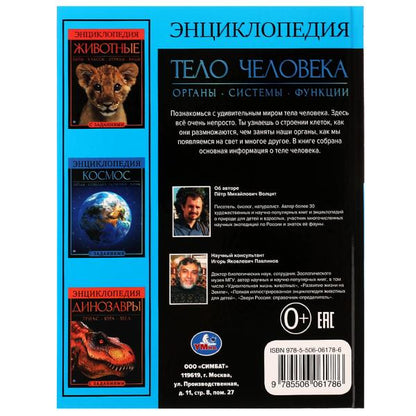 Тело человека. Энциклопедия А4. 197х255мм, 48 стр.мелов. бумага, тв. переплет, Умка в кор.15шт