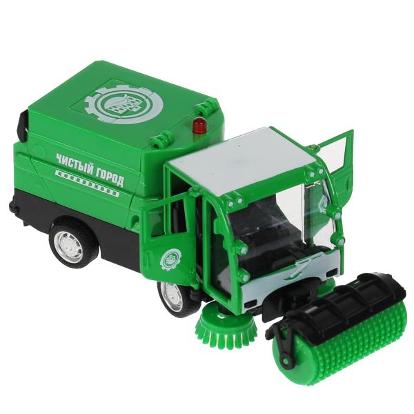 VACCAR-12SL-GN 317735 Машина металл свет-звук УБОРОЧНАЯ МАШИНА 15,5 см, двери, багажник, зеленый, кор. Те