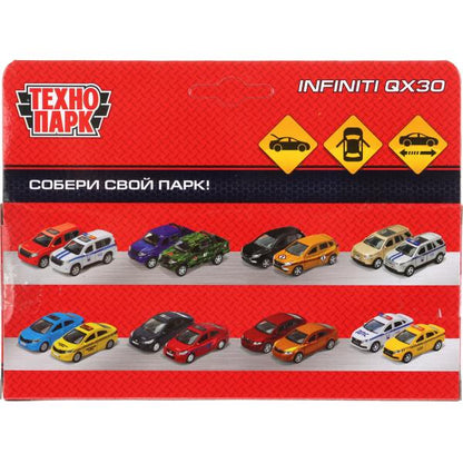 Машина металл "infiniti qx30 матовый" 12см, открыв.двери, инерц, черный в кор. Технопарк в кор2*36шт