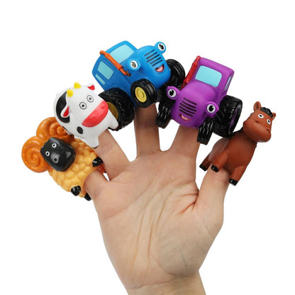 Игрушка пластизоль д/ванны пальчиковый театр СИНИЙ ТРАКТОР 5шт, блистер КАПИТОШКА в кор.2*12шт