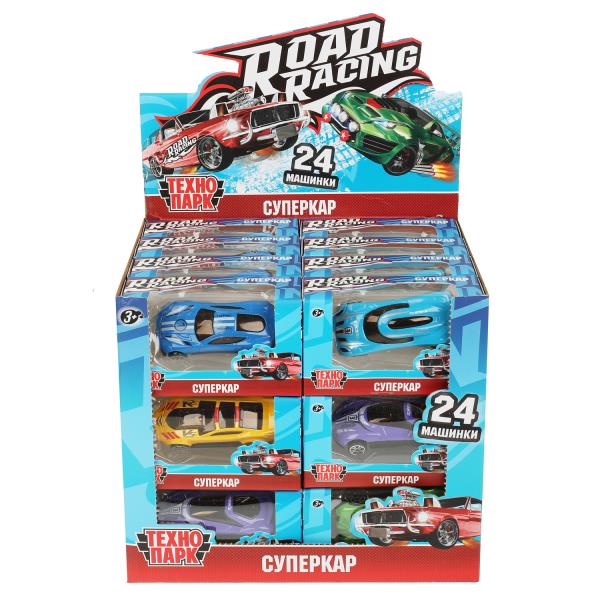 Машина металл ROAD RACING SUPERKAR 7,5 см, в ассортименте, фары Технопарк уп-24шт в кор.32уп