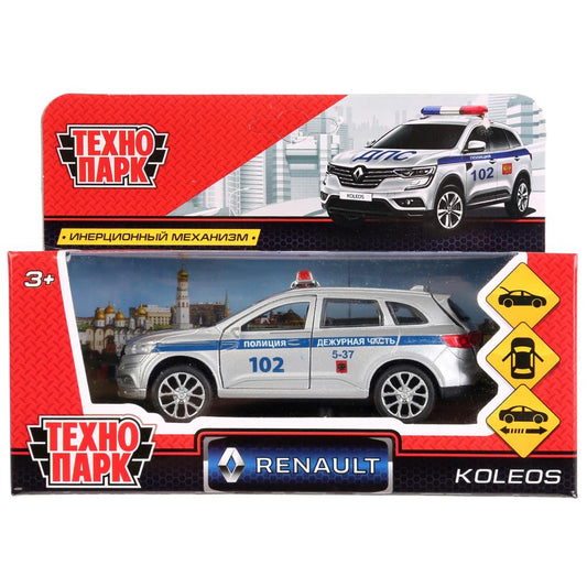 Машина металл RENAULT KOLEOS ПОЛИТИЯ,длина 12см,открыв. двери, инерц. в кор. Технопарк в кор.2*36шт